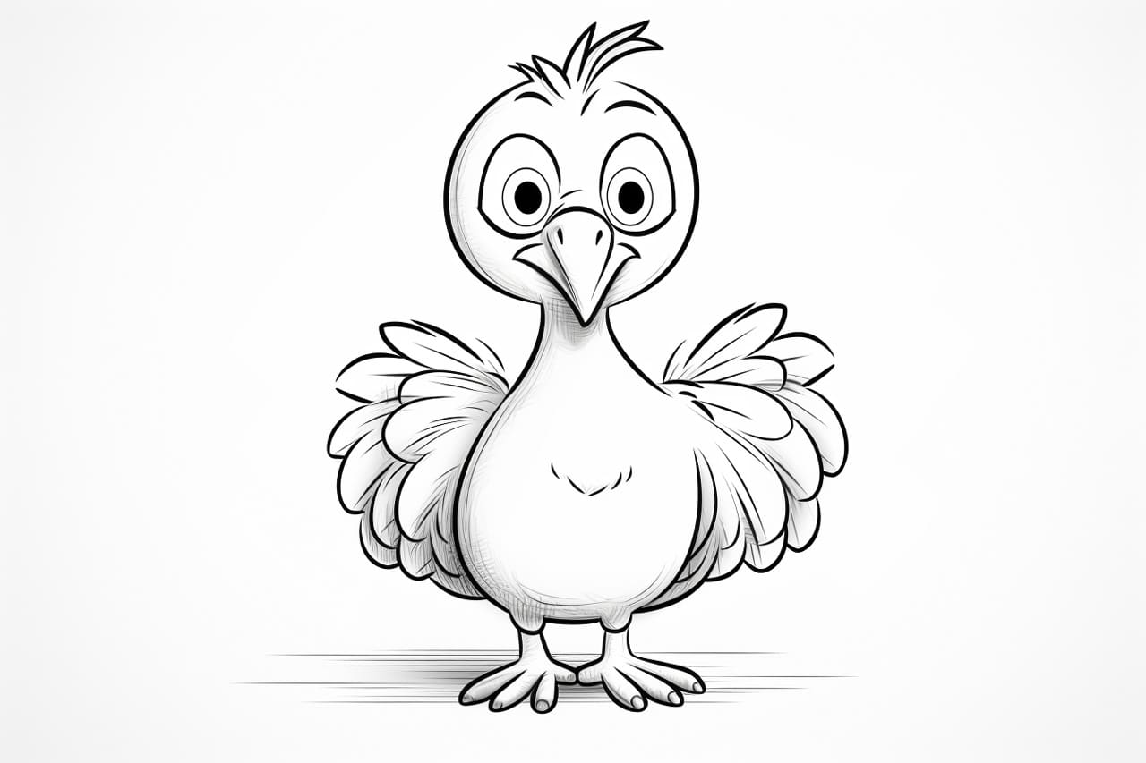 how to draw a cute turkey
