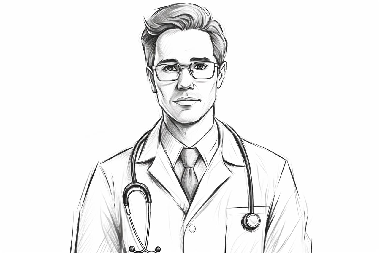 how to draw a doctor