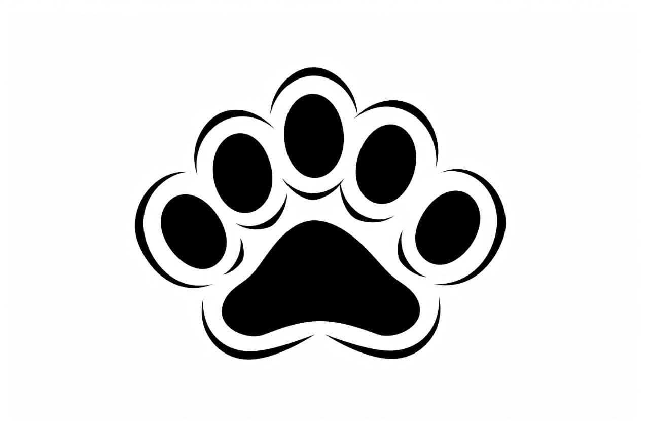 how to draw a dog paw print