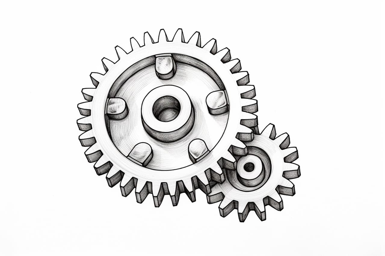 how to draw a gear