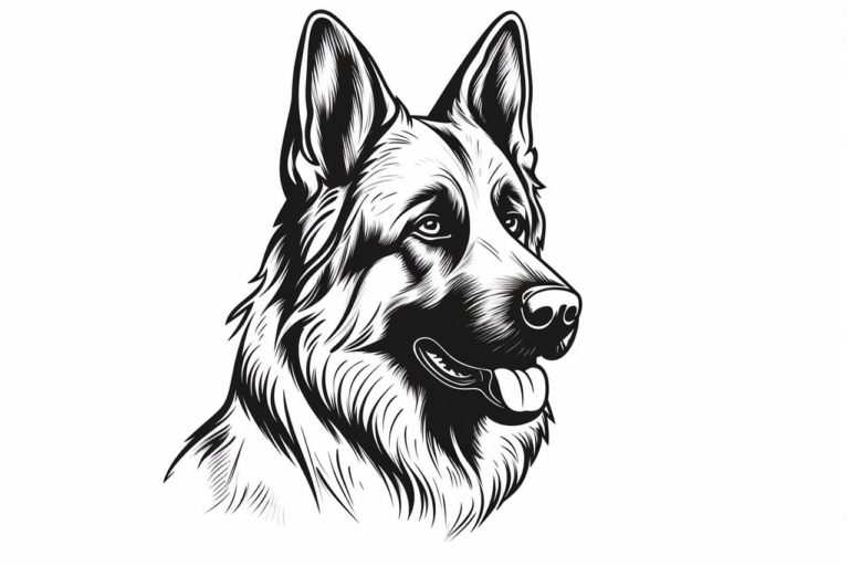 How to draw a German Shepherd