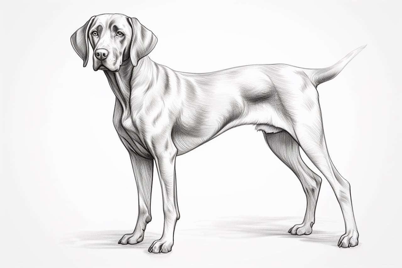How to draw a German Shorthaired Pointer