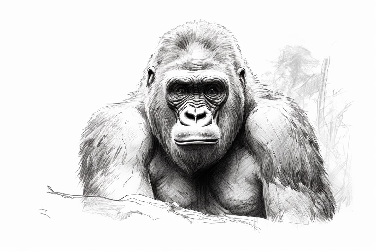 How to draw a gorilla