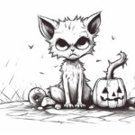 How to draw a Halloween cat