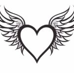 How to draw a heart with wings
