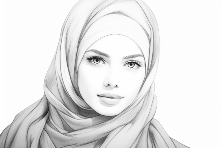 how to draw a hijab
