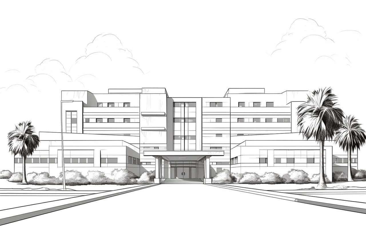 How to draw a hospital