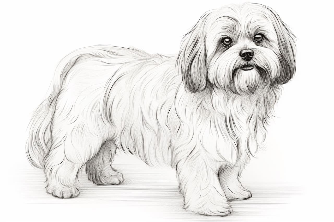 How to draw a Lhasa Apso