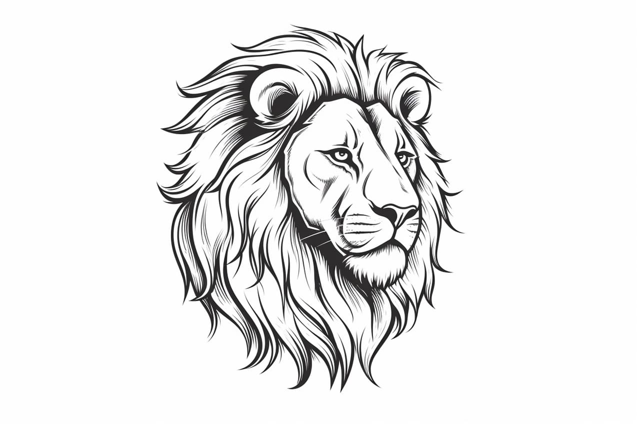 how to draw a lion head