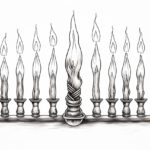 how to draw a menorah