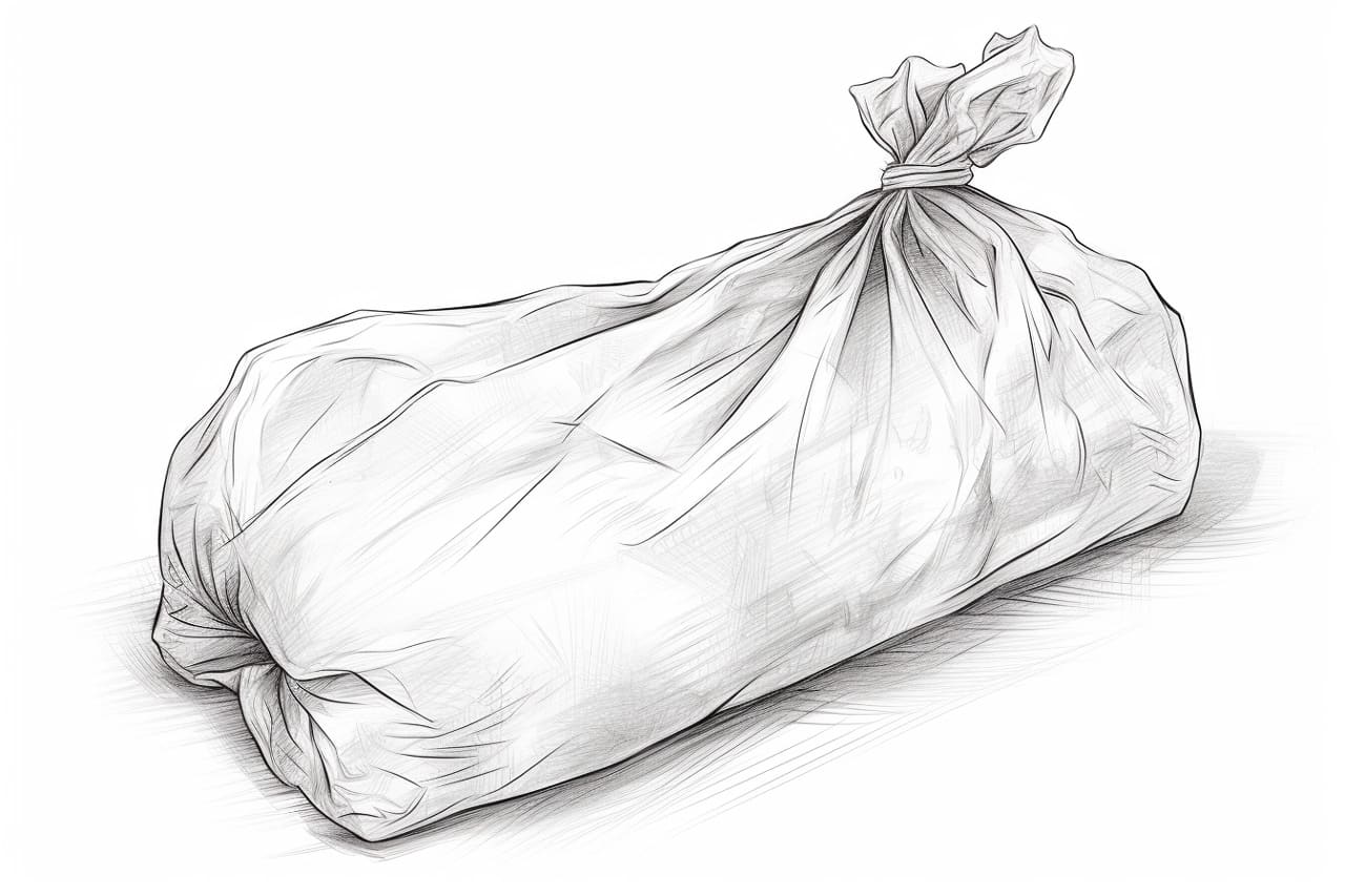 how to draw a plastic bag