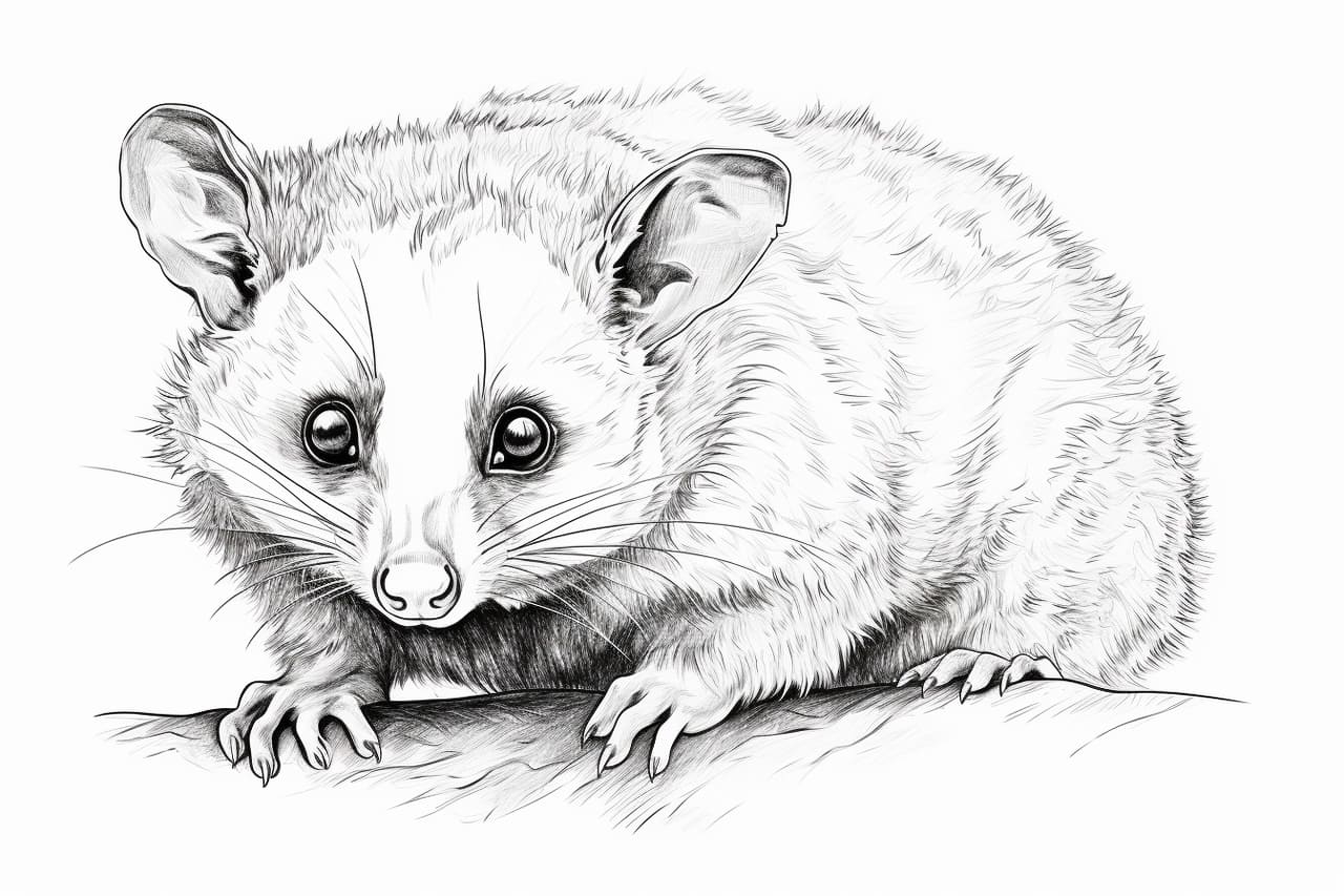 how to draw a possum