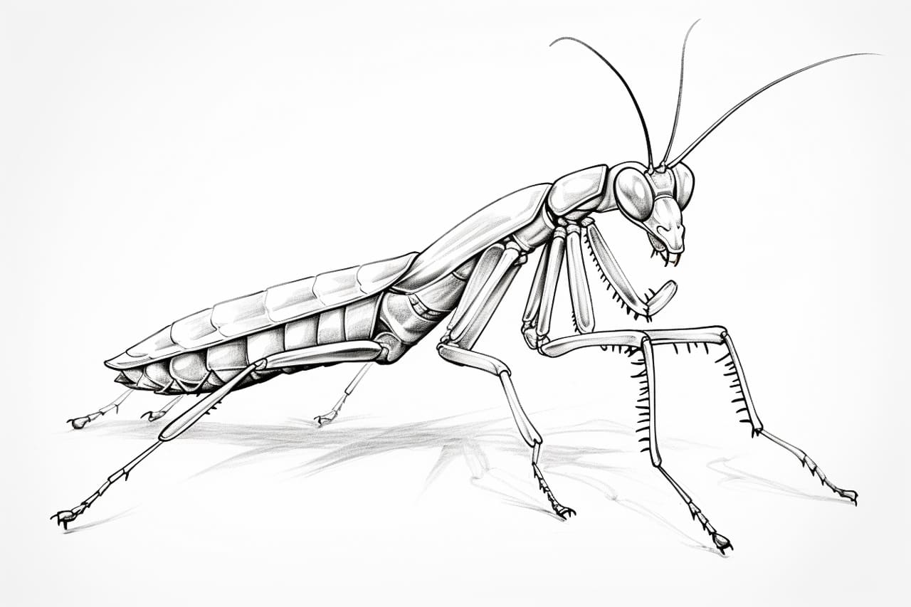 how to draw a paying mantis