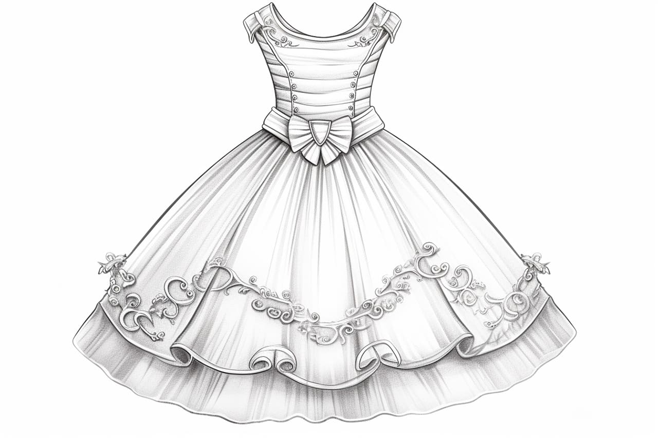 How to draw a Princess Dress