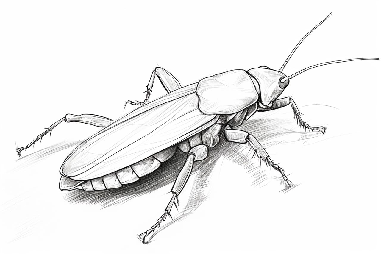 How to draw a roach