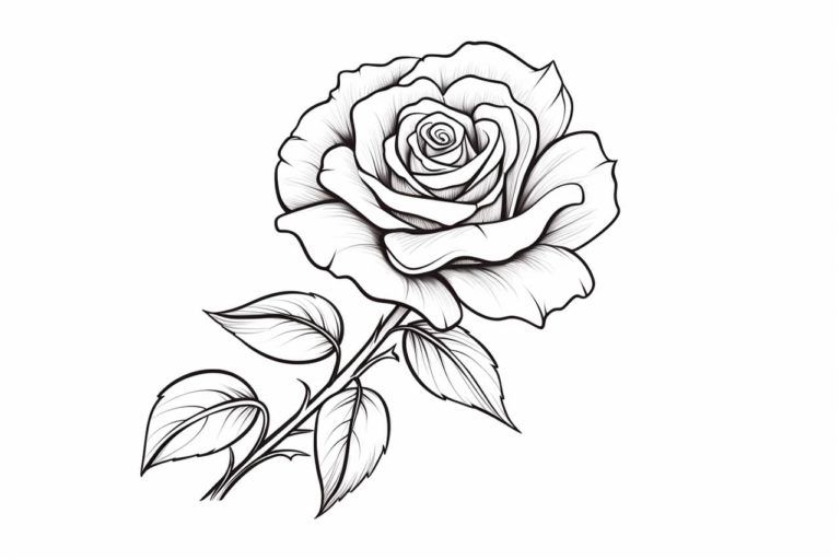 how to draw a rose tattoo