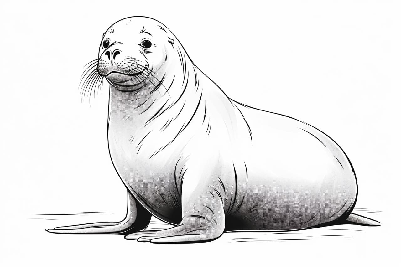 how to draw a sea lion