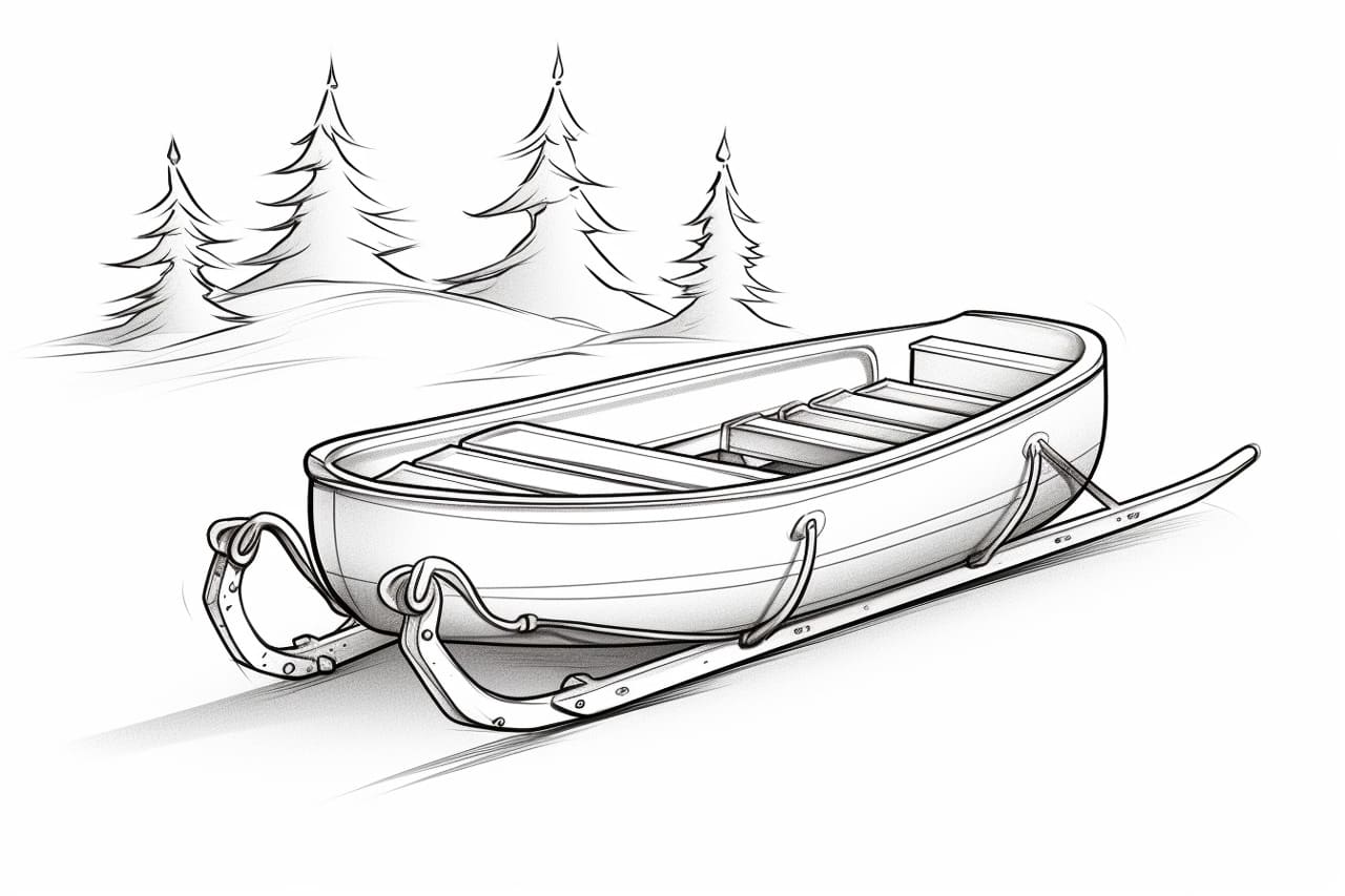 how to draw a sled