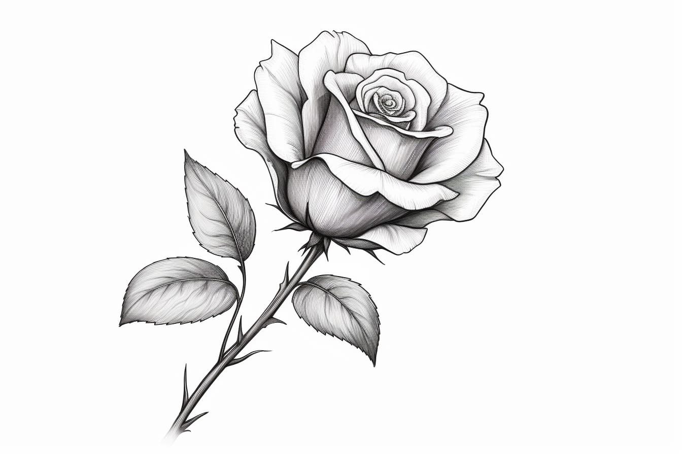 How to draw a small rose