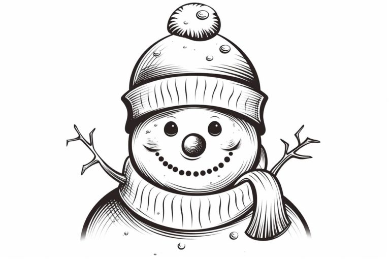 how to draw a snowman face