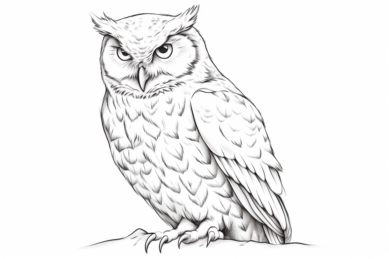How to draw a Snowy Owl