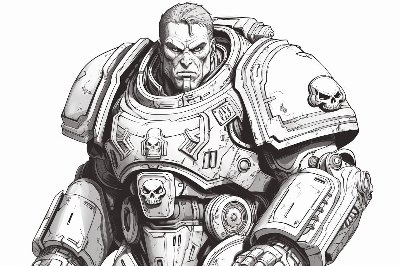 how to draw a space marine