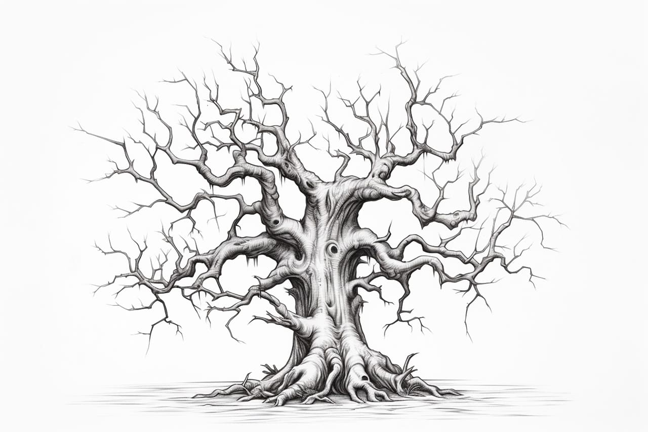 How to draw a Spooky Tree