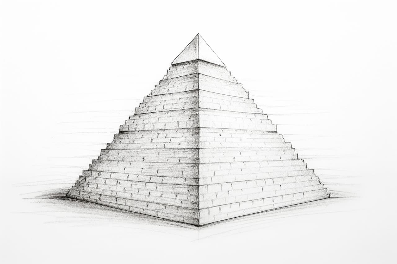 How to draw a square pyramid