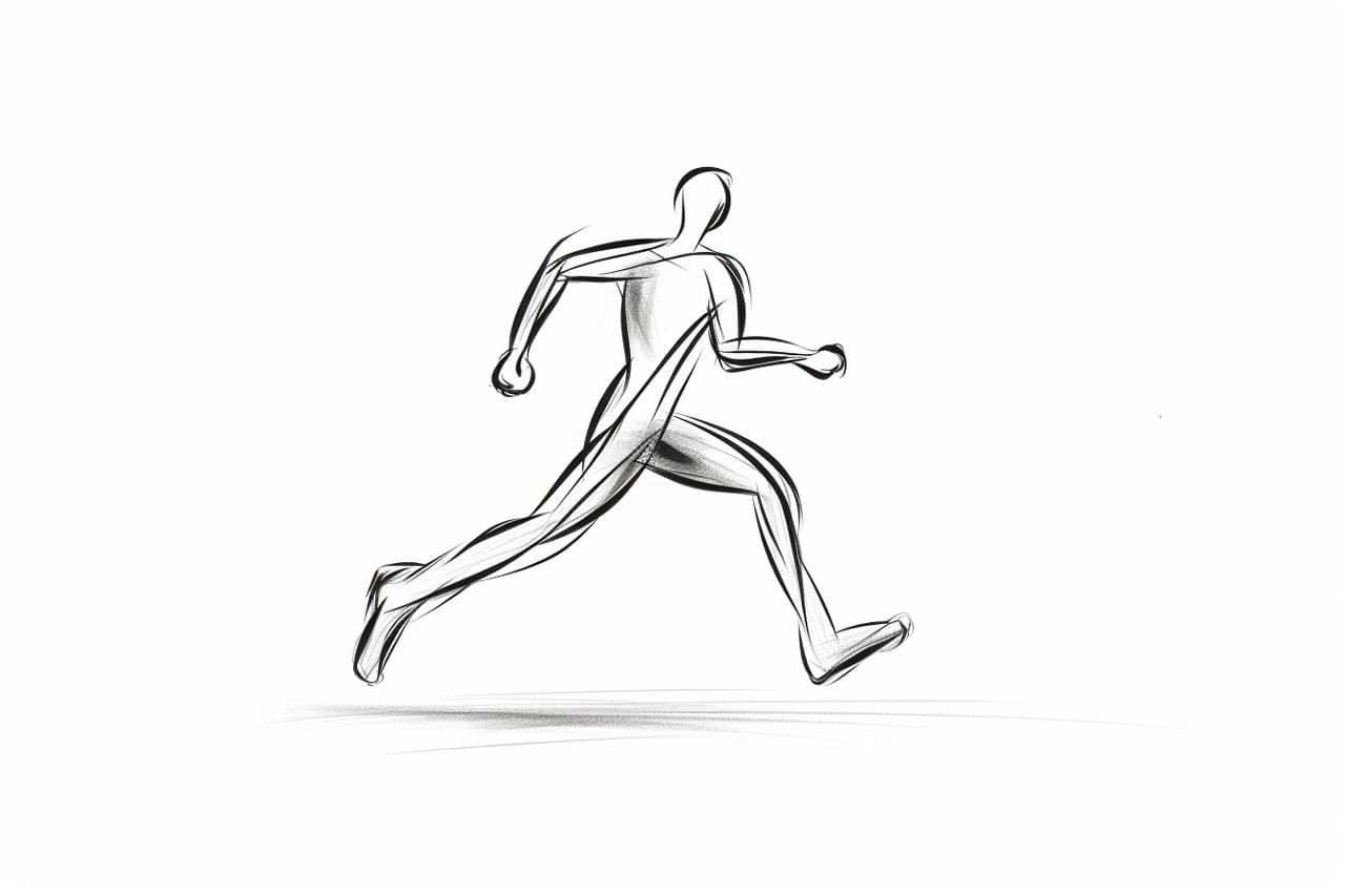 how to draw a stick figure running