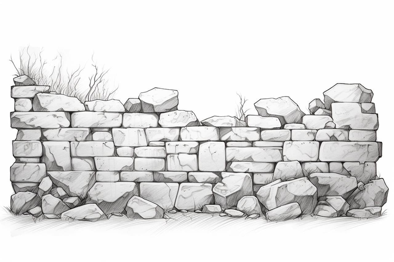How to draw a stone wall