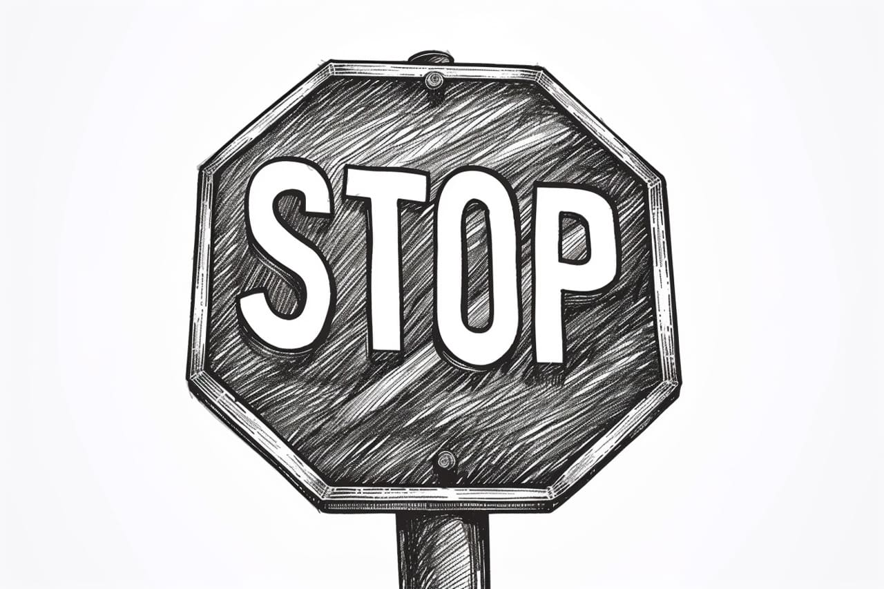 how to draw a stop sign
