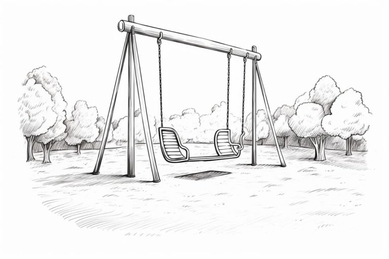 How to draw a swing set