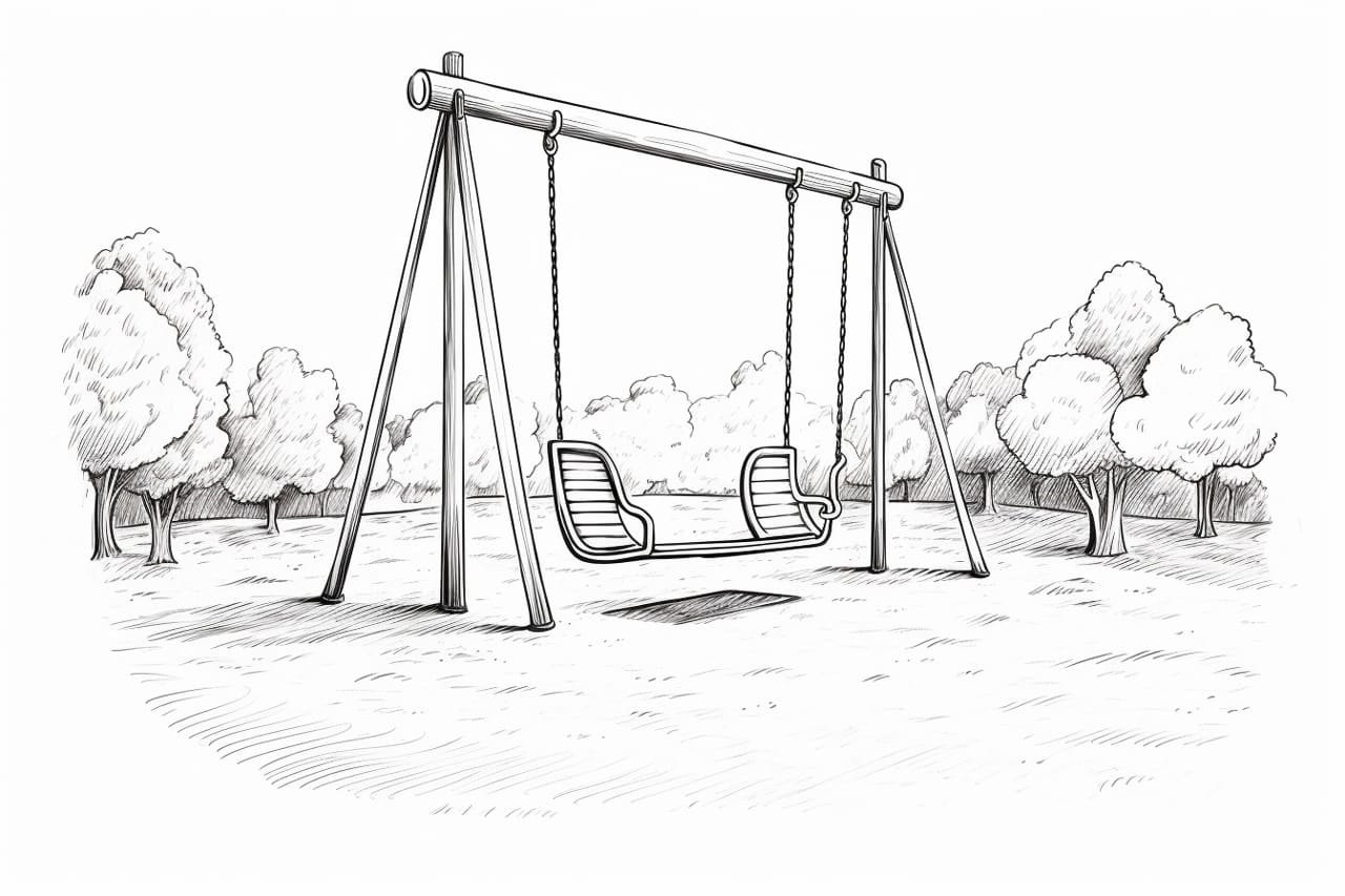 How to Draw a Swing Set Yonderoo