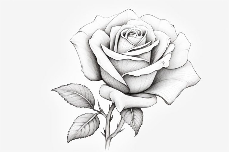 How to draw a traditional rose