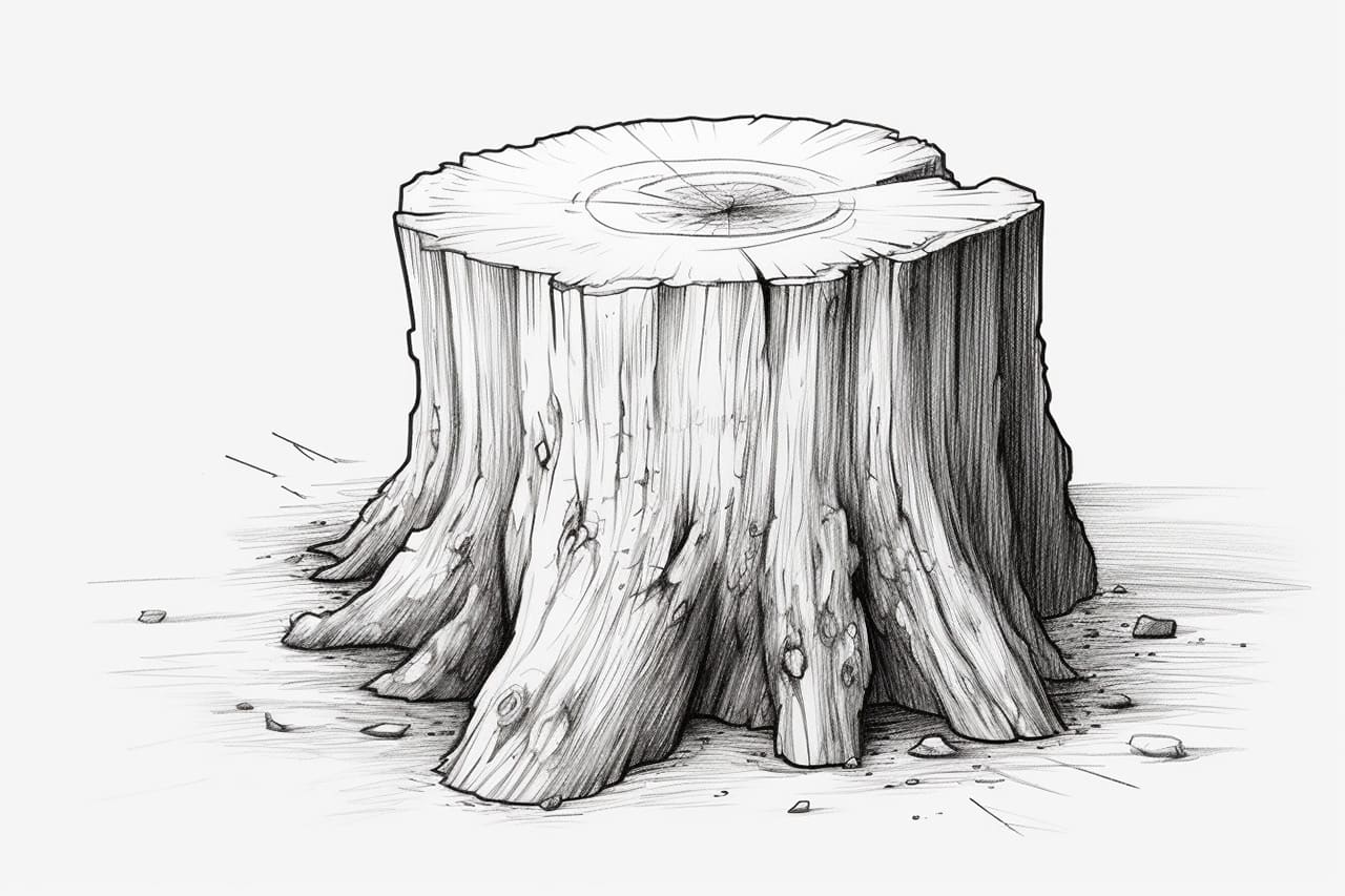 How to Draw a Tree Stump Yonderoo