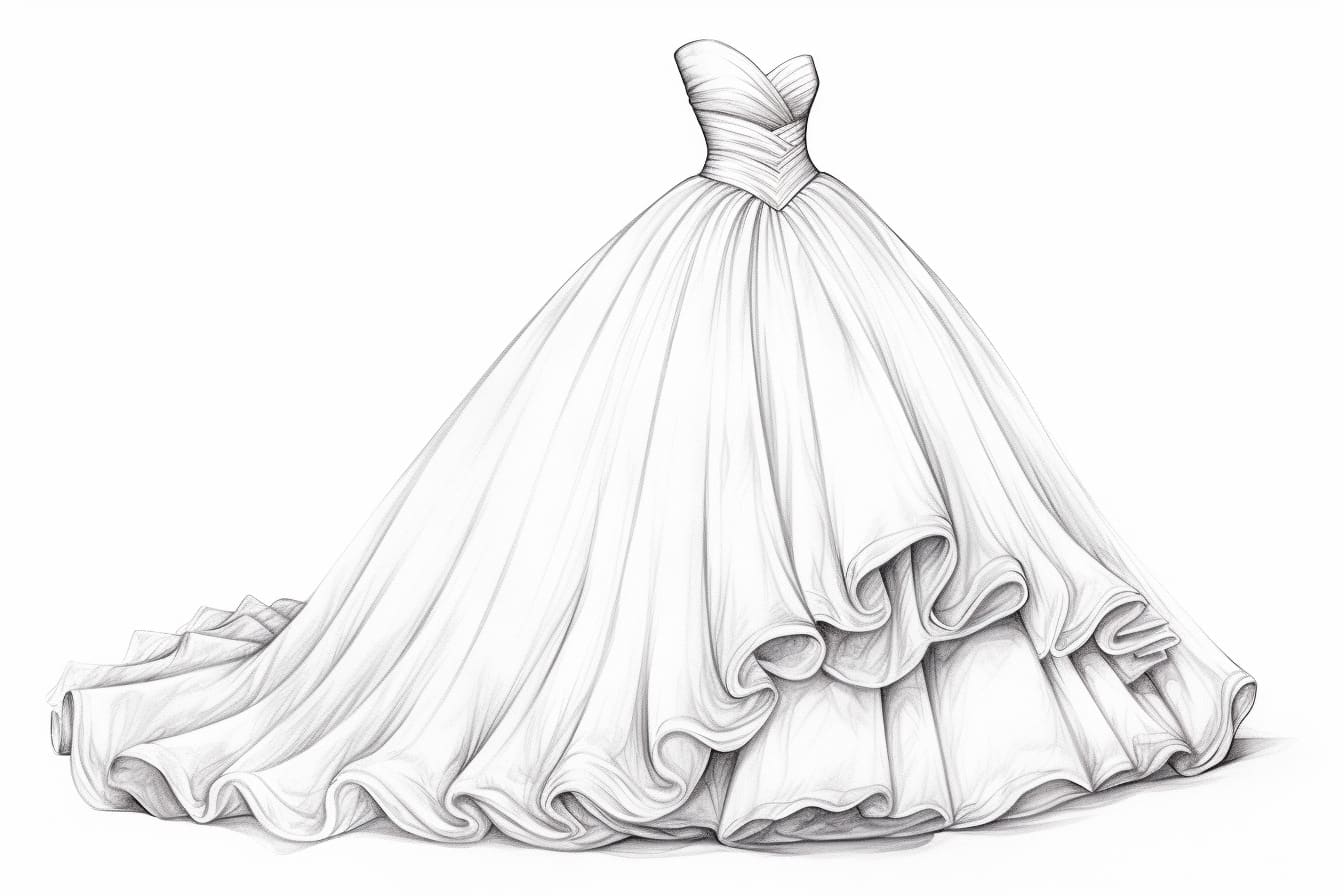 how to draw a wedding dress