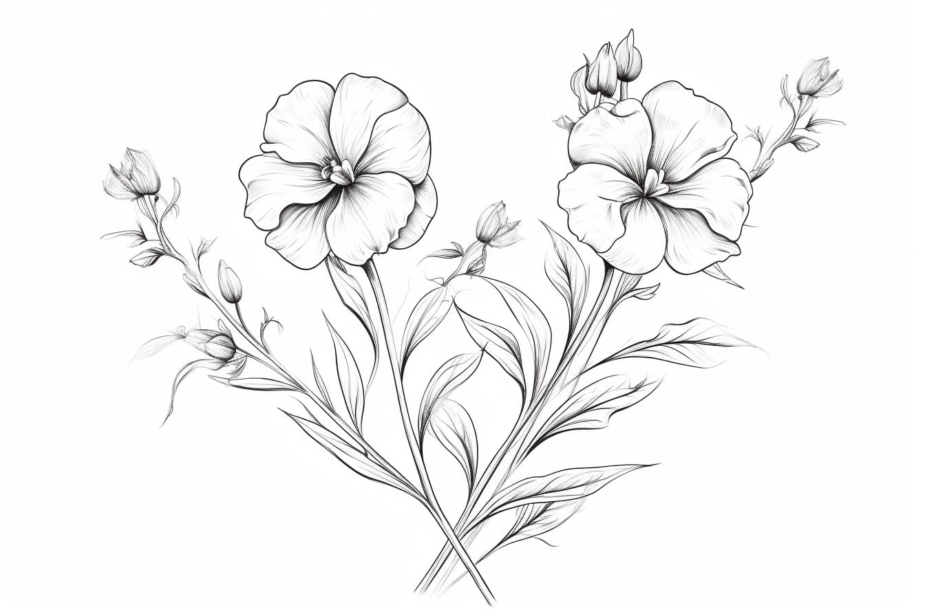 how to draw a wildflower