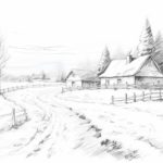 How to draw a winter scenery