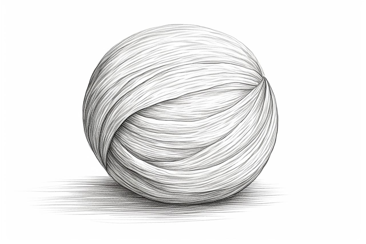 How to draw a yarn ball