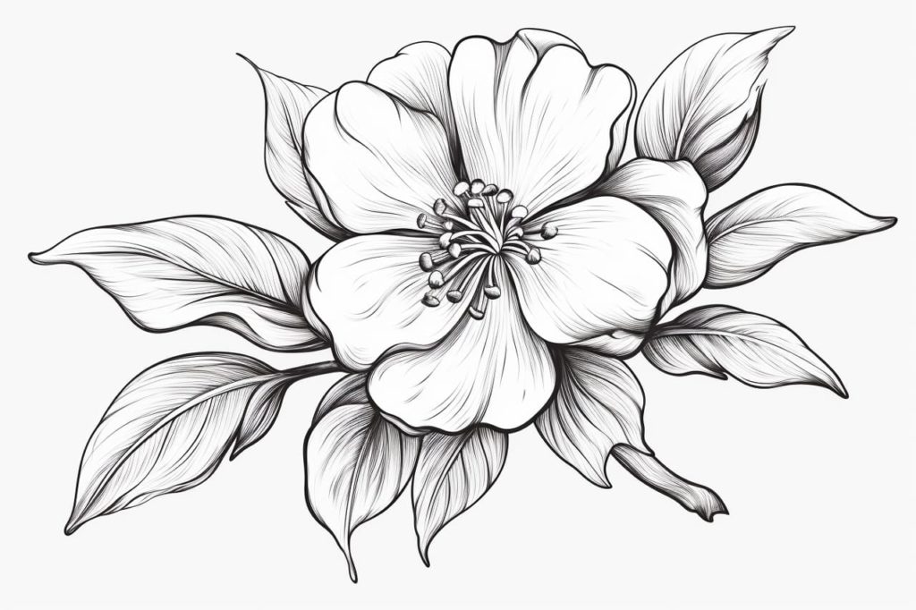 beautiful flower drawing