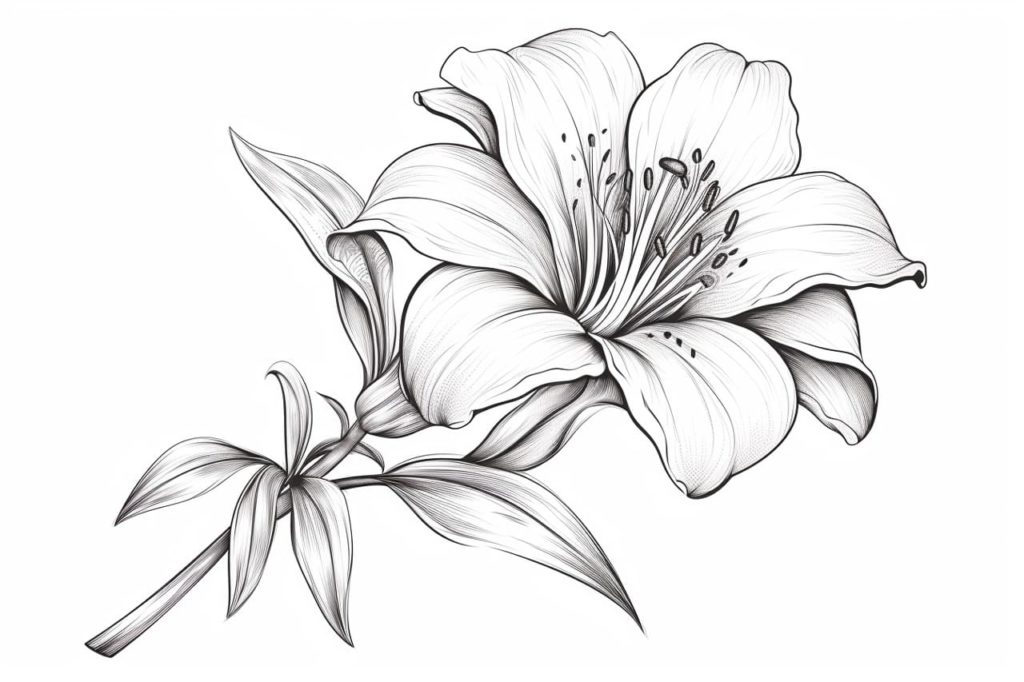 drawing of a beautiful flower