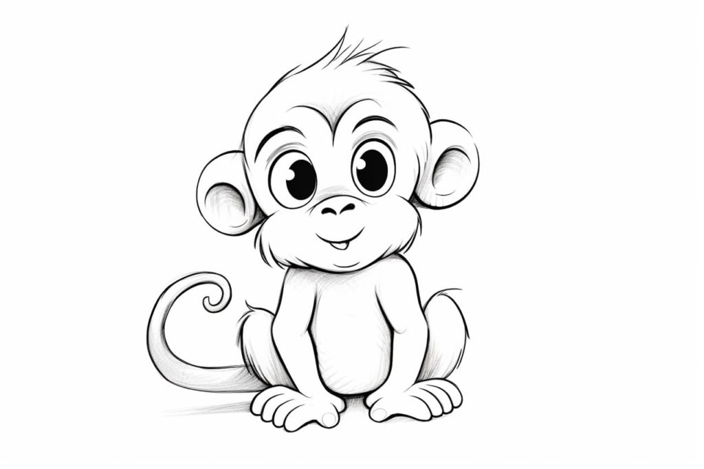 cartoon monkey drawing