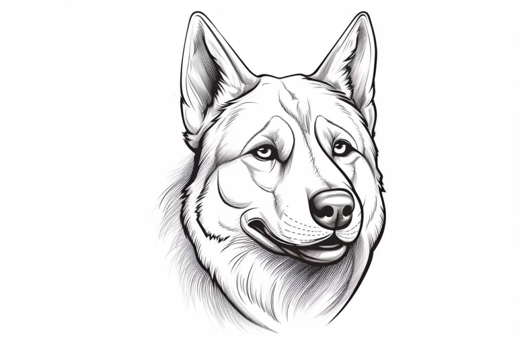 dog head sketch