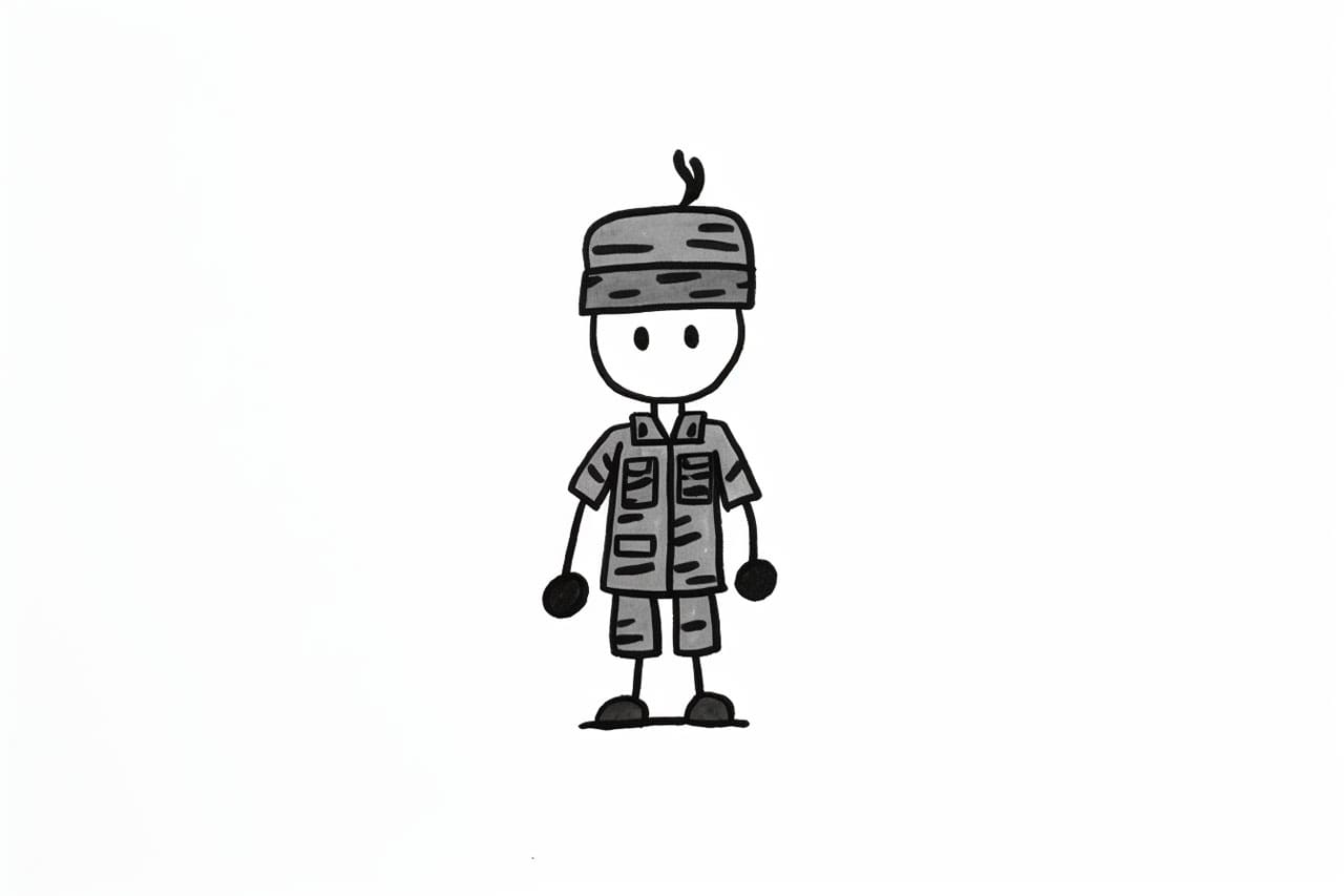 How to draw an Army Man