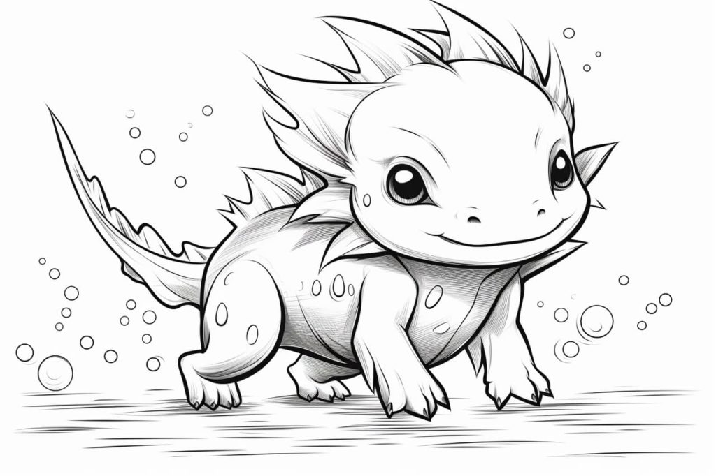 how to draw an axolotl in anime style
