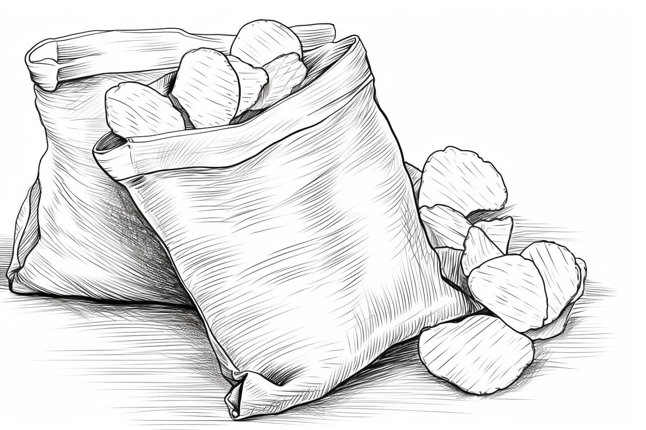 how to draw a bag of chips