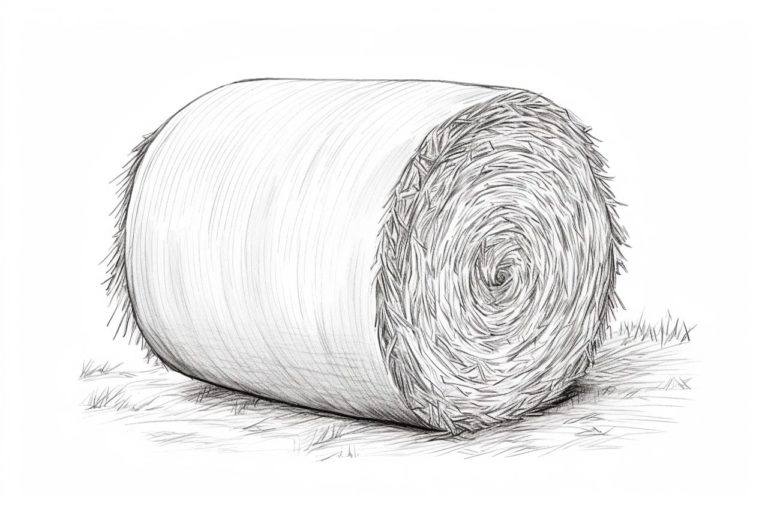 how to draw a bale of hay