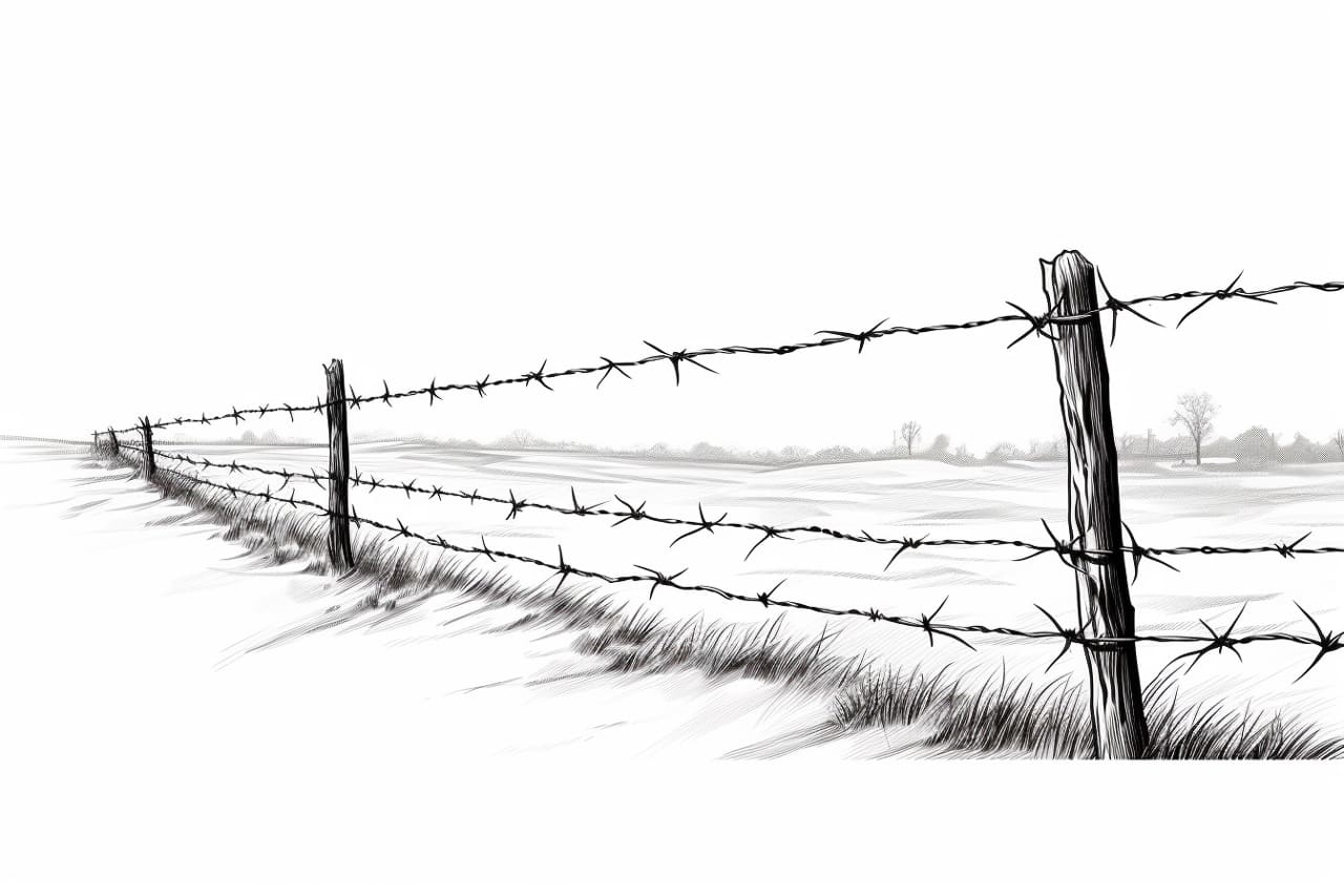 How to Draw a Barbed Wire Fence Yonderoo