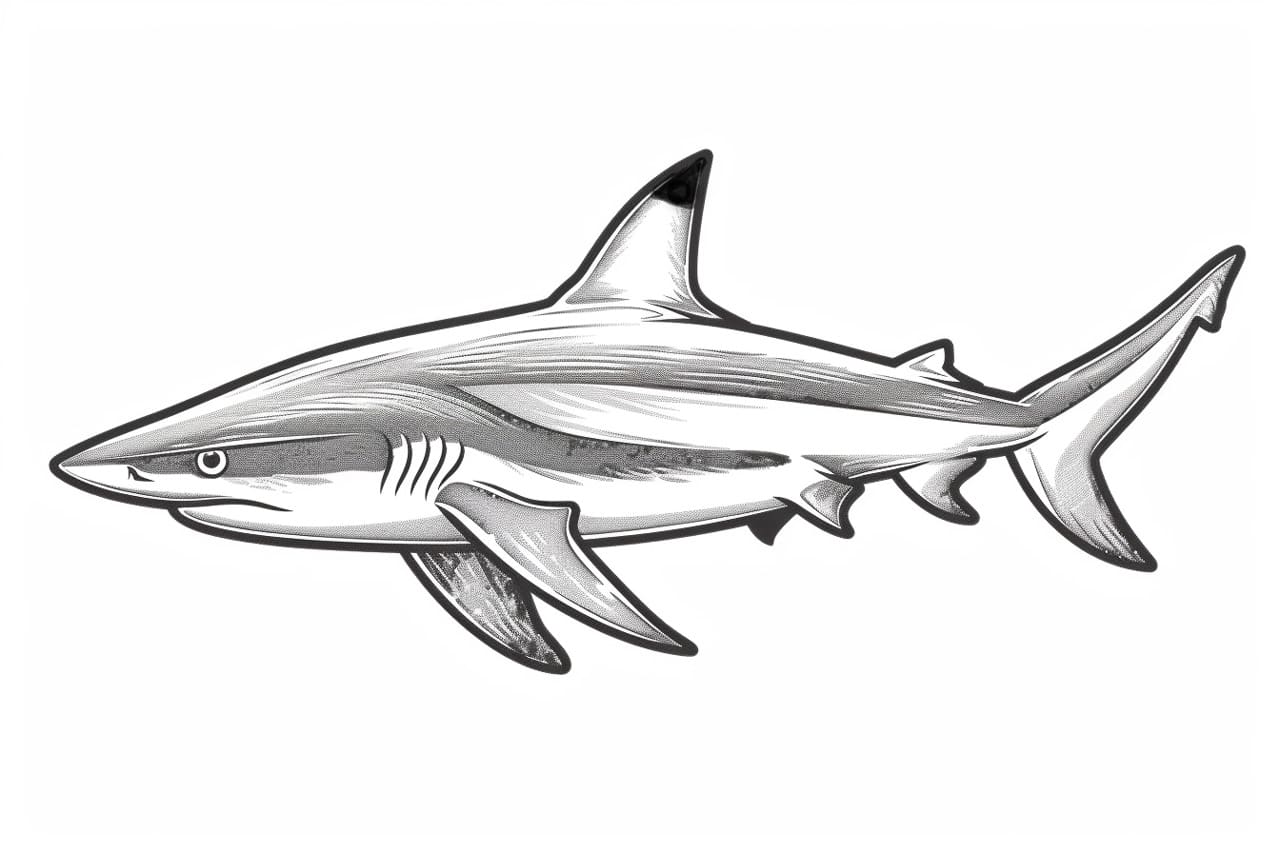 how to draw a blacktip shark