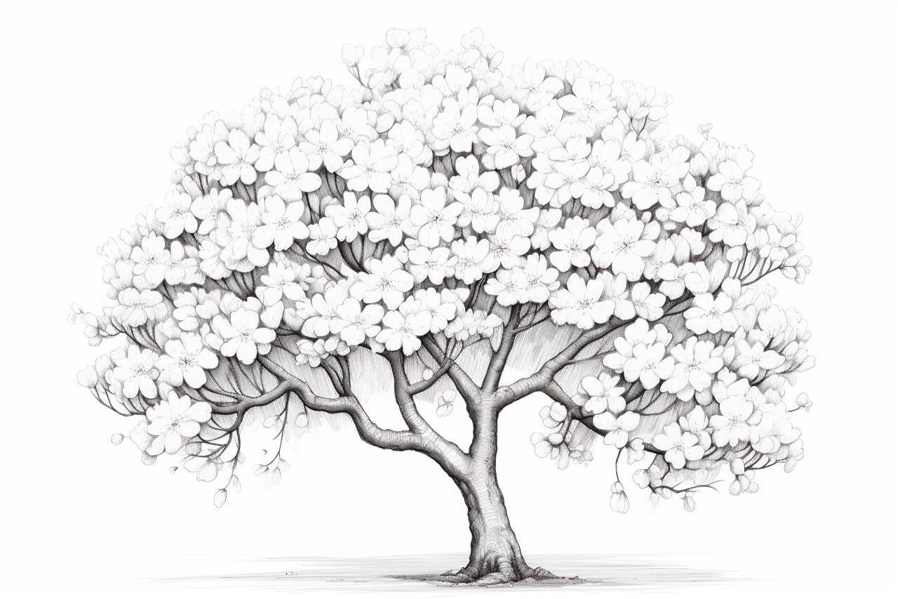 How to Draw a Blossom Tree Yonderoo